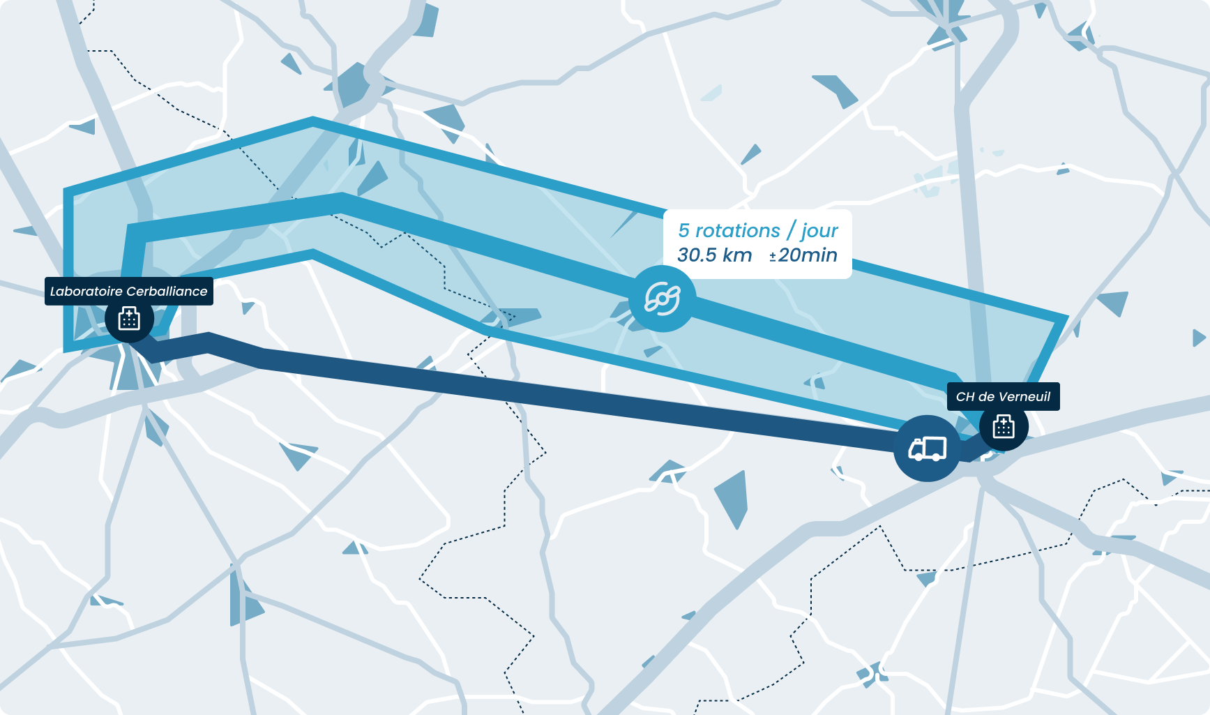 Verneuil - L'aigle Liaison drone médical